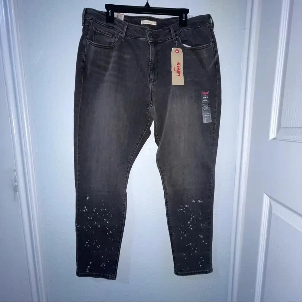 NWT Levi's Sleek Gray 711 Skinny Jean Black Size 20W Comfort - Picture 2 of 5